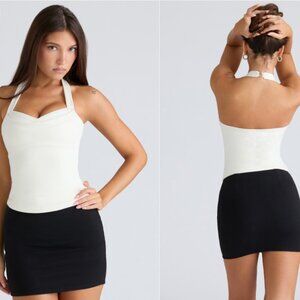 House of CB The Peekaboo ivory halter neck corset top NWOT